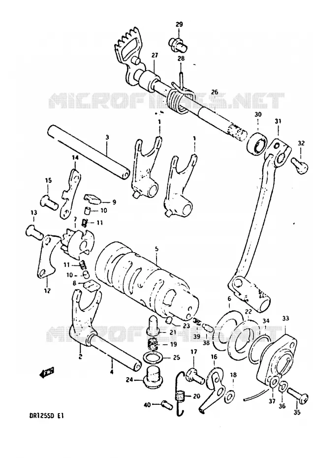 GEAR SHIFTING ASSY Suzuki MOTO 125 DR 1982  DR125SZ(Z/D)