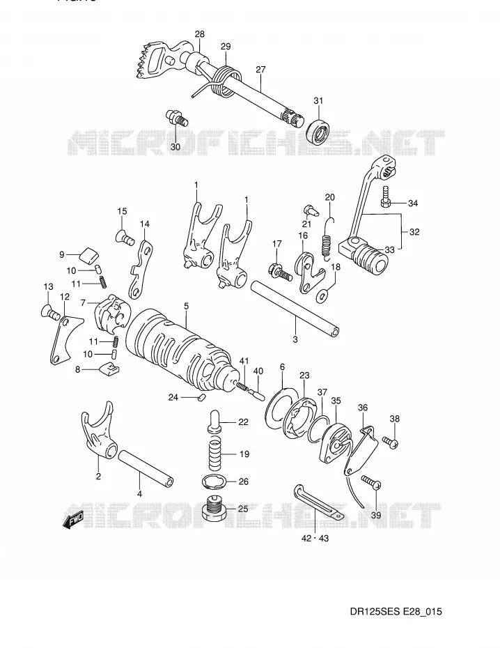 GEAR SHIFTING ASSY Suzuki MOTO 125 DR 1994  DR125SER(E28)