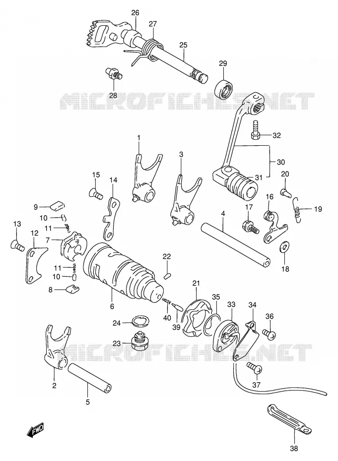 GEAR SHIFTING ASSY Suzuki MOTO 200 DF 1997  DF200EV
