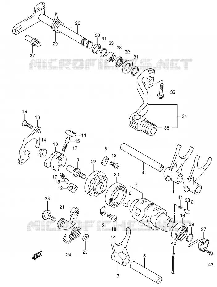 GEAR SHIFTING ASSY Suzuki MOTO 400 DR-Z 2000  DR-Z400SY(E3/E28)