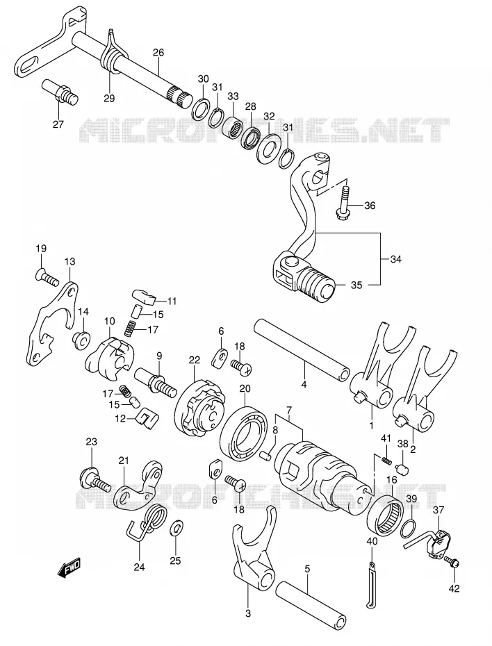 GEAR SHIFTING ASSY Suzuki MOTO 400 DR-Z 2009  DR-Z400SK9(E2)