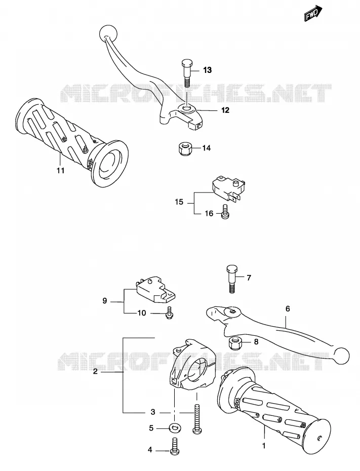 HANDLE GRIP (MODEL AY50W) Suzuki SCOOTER 50 KATANA 2003  AY50K3(P19)