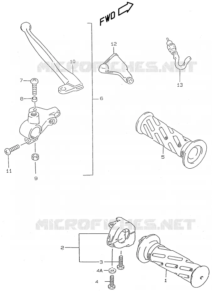 HANDLE GRIP Suzuki SCOOTER 50 KATANA 1998  AY50WRW(V/W/X/Y)