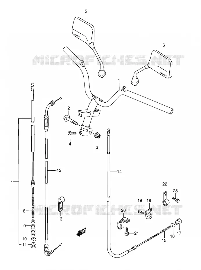 HANDLEBAR (E1,P37) Suzuki SCOOTER 50 AE 1994  AE50KR(E1)