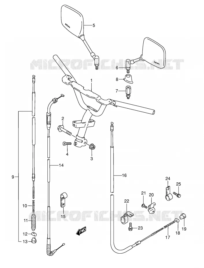 HANDLEBAR (E2,E4,E21,E24) Suzuki SCOOTER 50 AE 1992  AE50N(E1)