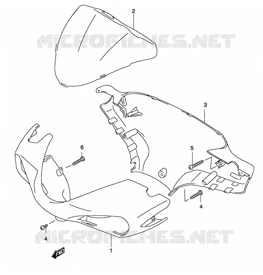 HANDLEBAR FAIRING (MODEL AY50 K2) Suzuki SCOOTER 50 KATANA 2002  AY50K2(P19)