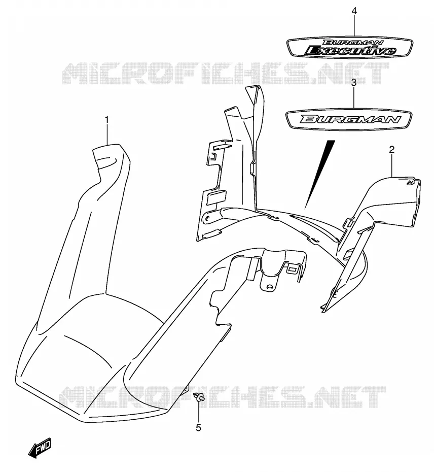 HANDLEBAR FAIRING Suzuki SCOOTER 650 BURGMAN 2004  AN650K4(E2)
