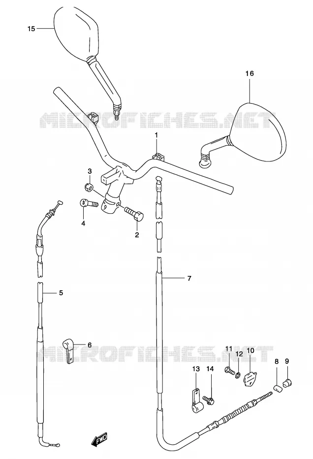 HANDLEBAR (MODEL AY50) Suzuki SCOOTER 50 KATANA 2003  AY50K3(P19)