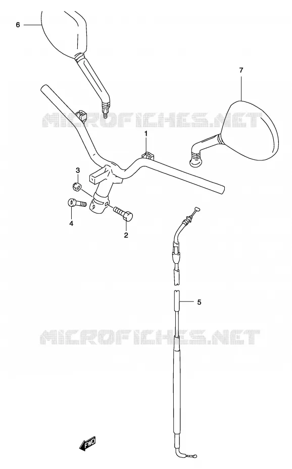 HANDLEBAR (MODEL AY50WR K1/K2/AY50W K3/K4) Suzuki SCOOTER 50 KATANA 2004  AY50WK4(P19)