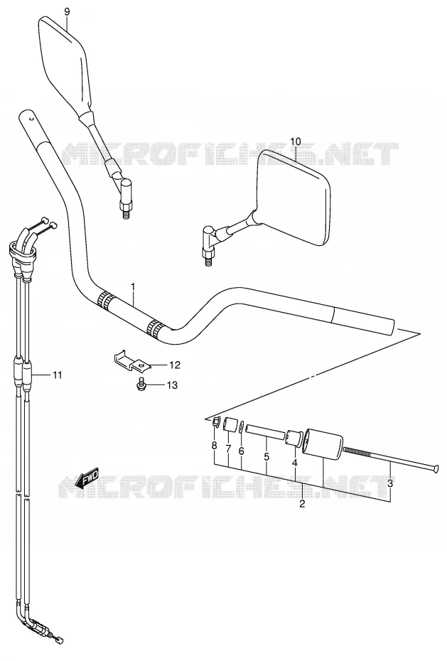 HANDLEBAR (MODEL K2/K3) Suzuki MOTO 1000 V-STROM 2003  DL1000K3(E2)