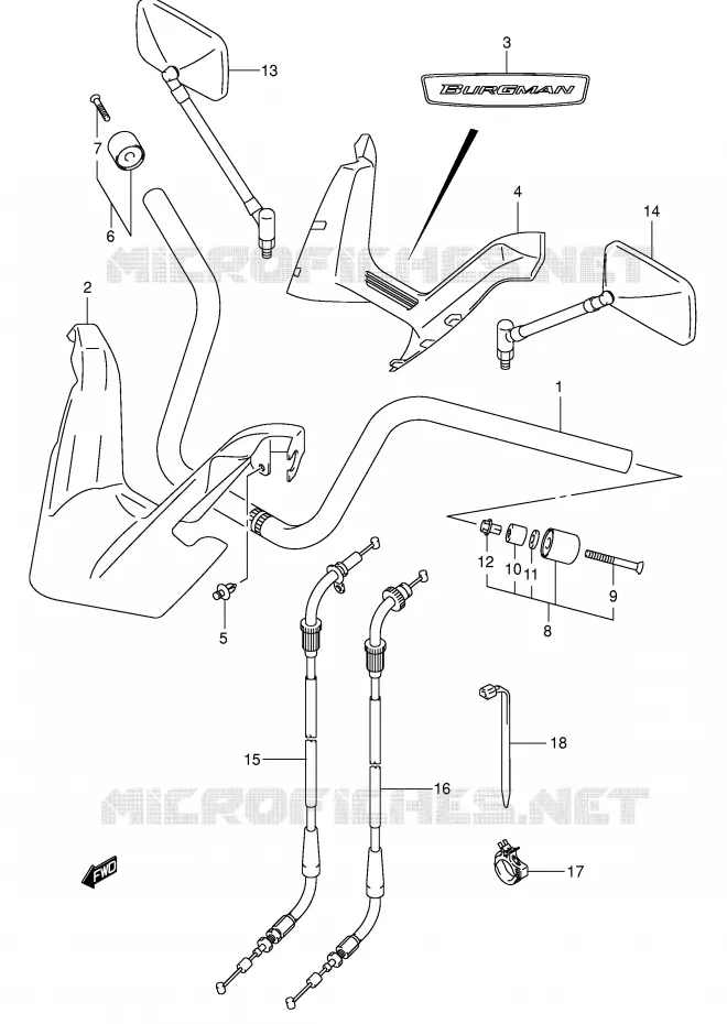 HANDLEBAR (MODEL K3) Suzuki SCOOTER 400 BURGMAN 2006  AN400SK6(E2)