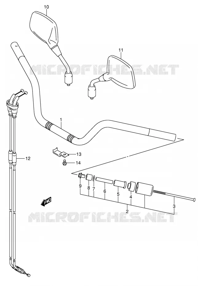 HANDLEBAR (MODEL K4/K5/K6) Suzuki MOTO 1000 V-STROM 2004  DL1000K4(E2)