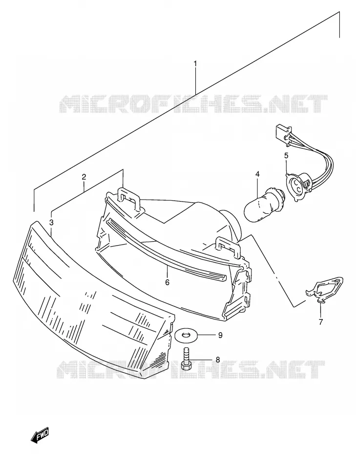 HEAD LAMP (F.NO.219351~) Suzuki SCOOTER 100 ADDRESS 1993  AG100P(E71)