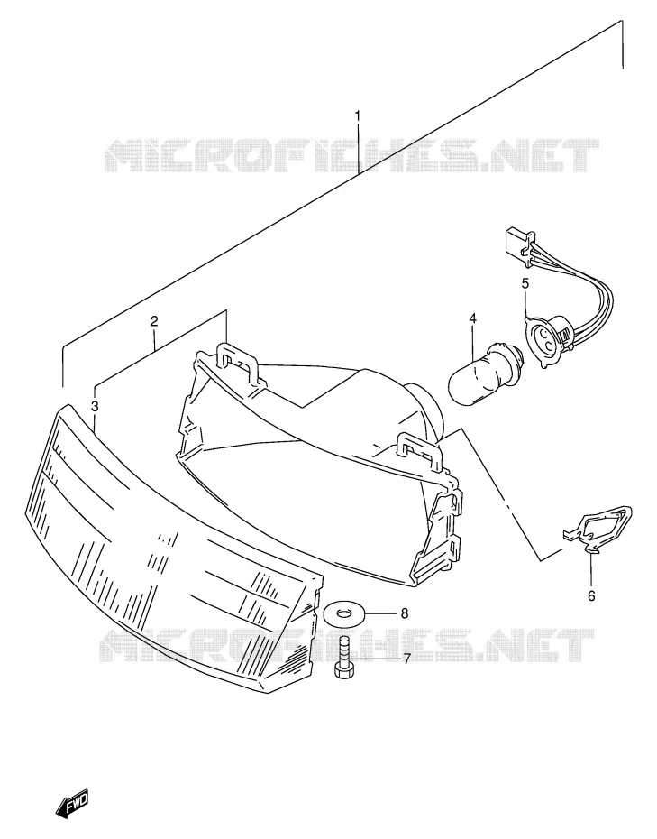 HEAD LAMP (~F.NO.219350) Suzuki SCOOTER 100 ADDRESS 1997  AG100V(E71)