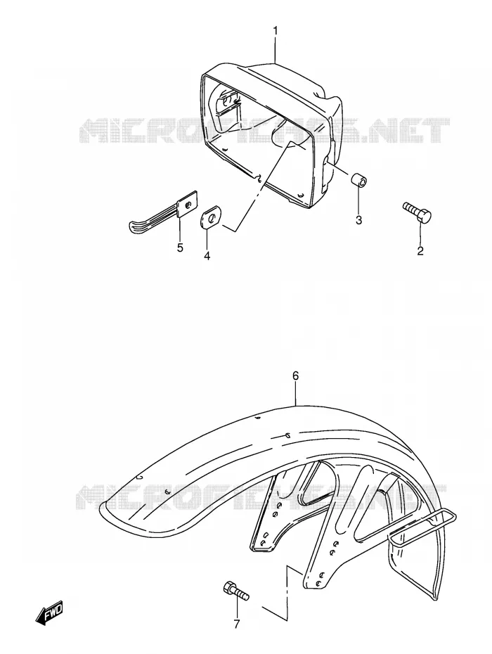 HEADLAMP HOUSING - FRONT FENDER Suzuki MOTO 115 AP 2000  AX115Y(E71)