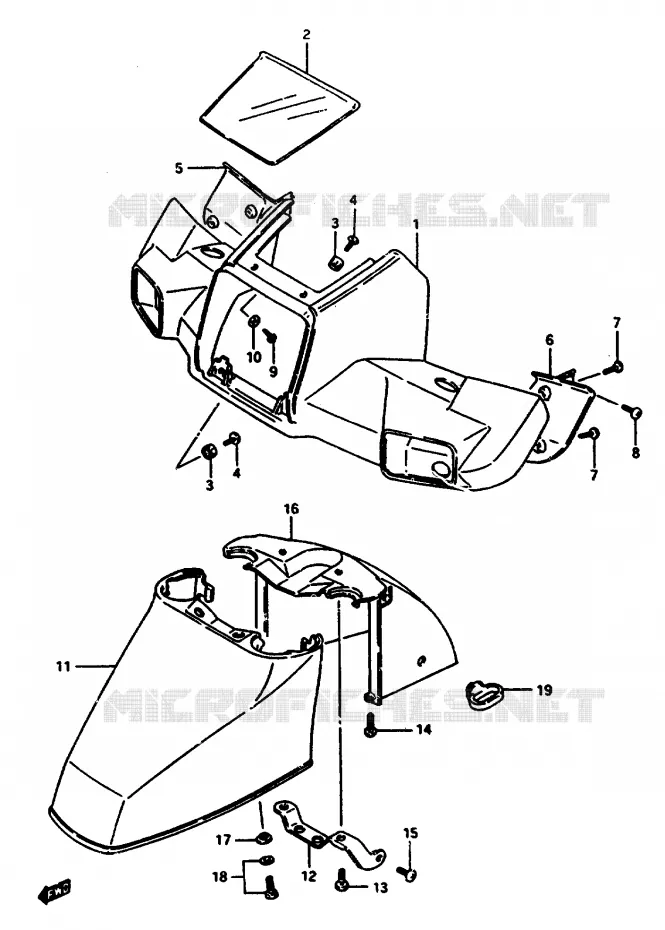 HEADLAMP HOUSING Suzuki SCOOTER 50 CP 1985  CP50CHF