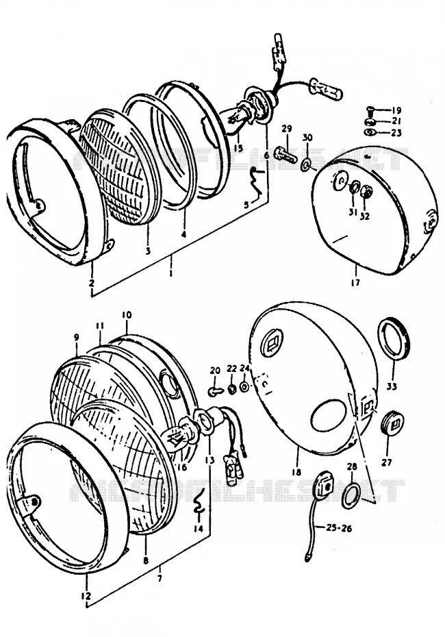 HEADLIGHT (A100-4,K,L) Suzuki MOTO 100 A100 1990  A100L(K/L/M/N/4)