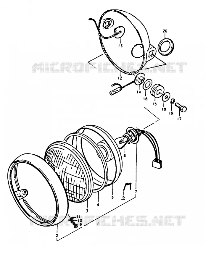 HEADLIGHT (A100M,N) Suzuki MOTO 100 A100 1991  A100M(K/L/M/N/4)