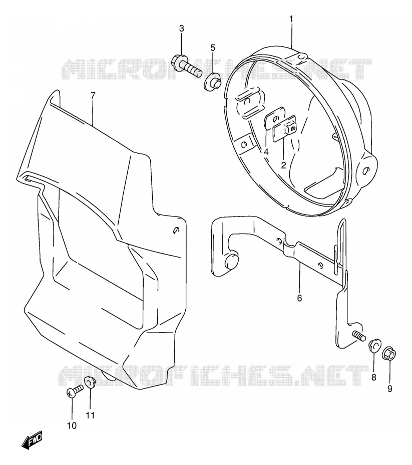 HEADLIGHT COVER Suzuki MOTO 200 DF 1996  DF200ET(E24)