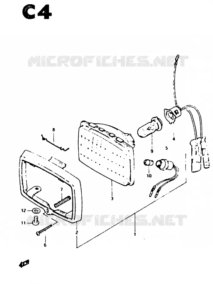 HEADLIGHT (CS50Z, CS50D) Suzuki SCOOTER 50 CS 1983  CS50DD(Z/D)