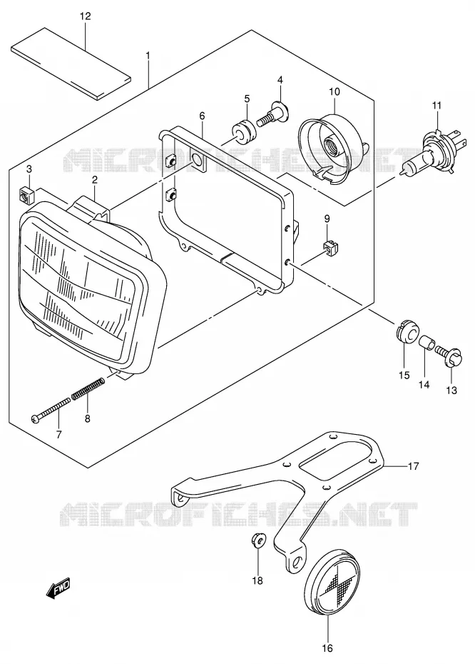 HEADLIGHT (DR-Z400EK2/EK3/EK4 E24) Suzuki MOTO 400 DR-Z 2003  DR-Z400EK3(E1)