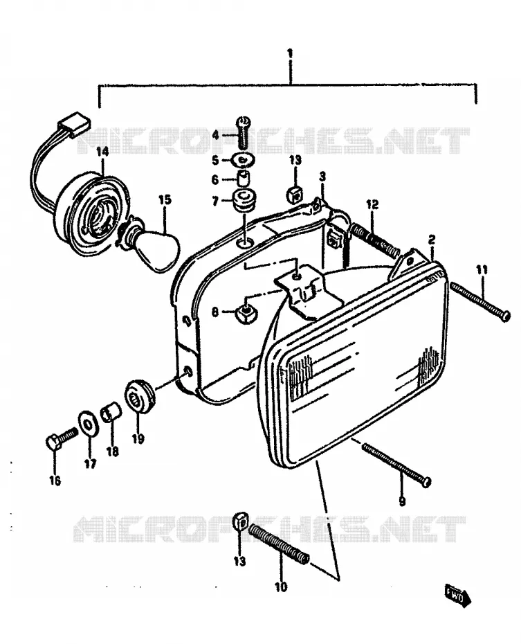 HEADLIGHT (E24) Suzuki MOTO 125 DR 1987  DR125SH(F/H/J)