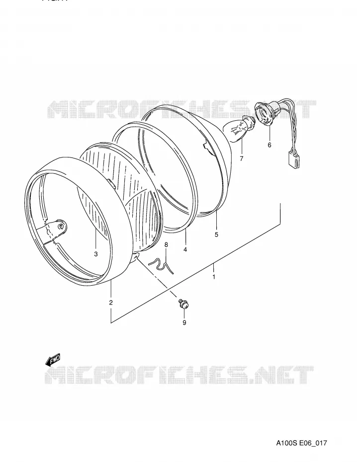 HEADLIGHT (E6) Suzuki MOTO 100 A100 1995  A100S(E6)