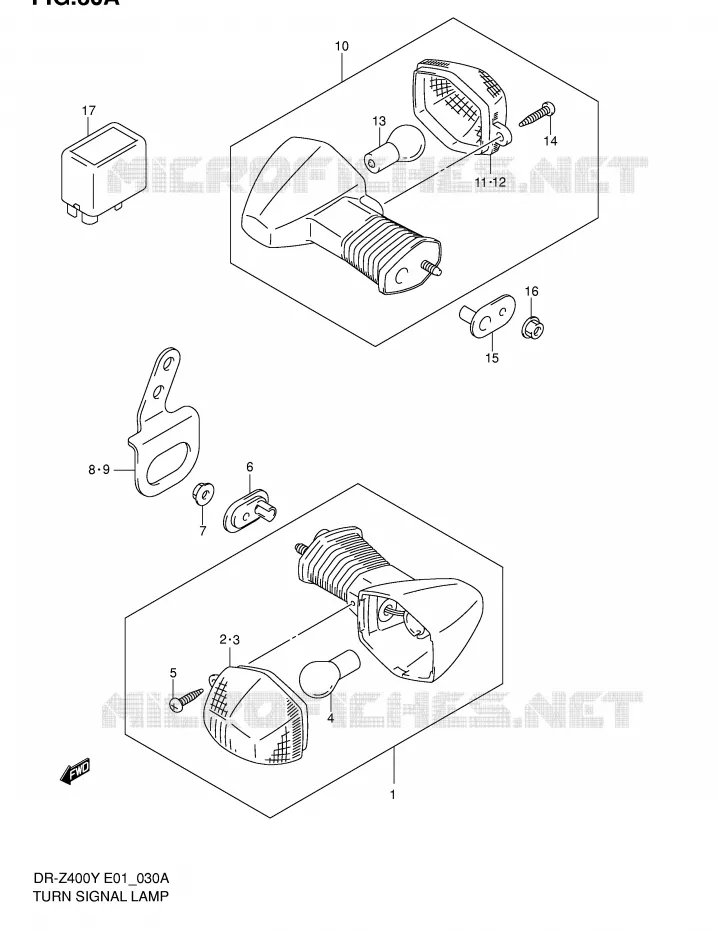 INDICATORS (DR-Z400EK2/EK3/EK4 E24) Suzuki MOTO 400 DR-Z 2000  DR-Z400EY(E1)