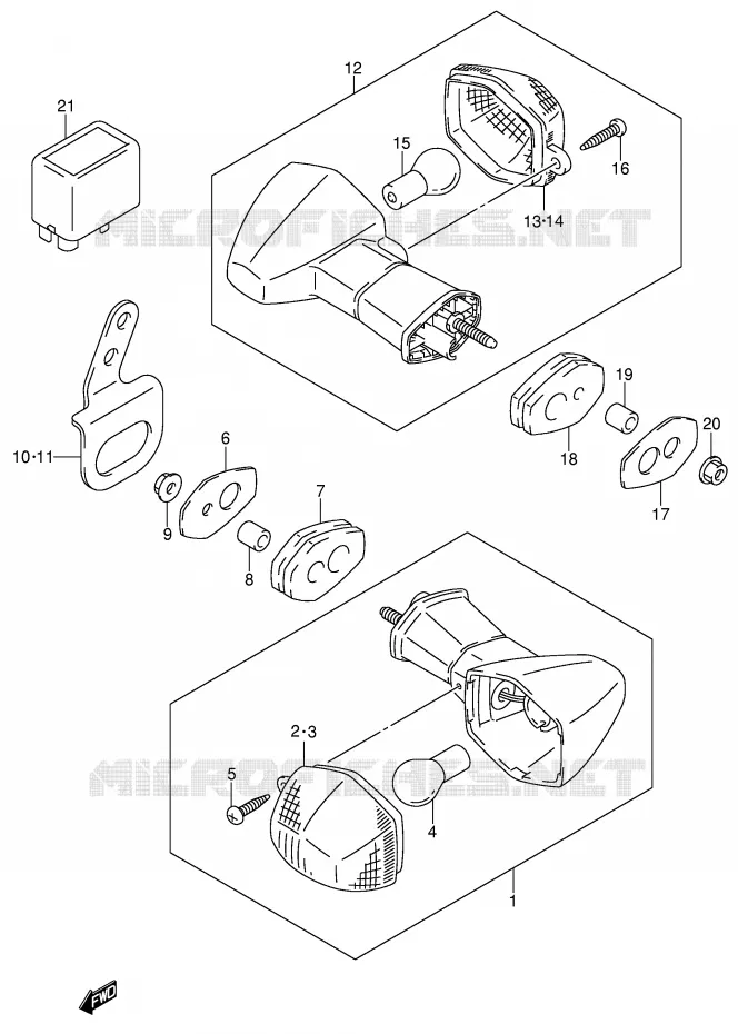 INDICATORS (DR-Z400EY/EK1 E24) Suzuki MOTO 400 DR-Z 2002  DR-Z400EK2(E1)