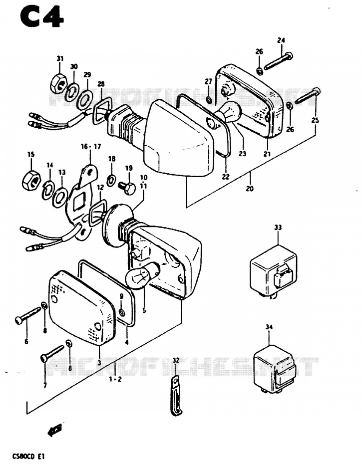 INDICATORS (E2, E17, E22) Suzuki SCOOTER 80 CS 1983  CS80CD