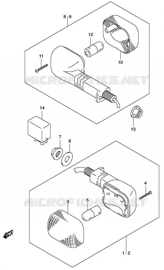 INDICATORS (MODEL K2/K3) Suzuki MOTO 1000 V-STROM 2002  DL1000K2(E2)
