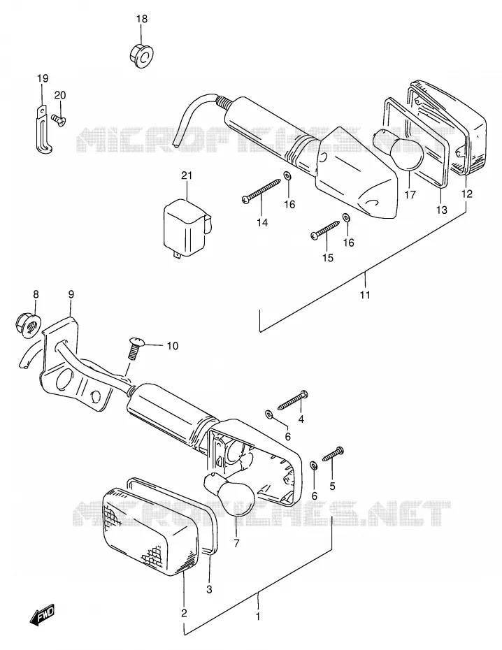 INDICATORS (MODEL T) Suzuki MOTO 200 DF 1998  DF200EW