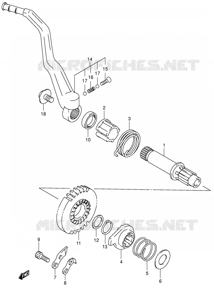 KICK STARTER (DR-Z400Y/K1/K2/K3/K4) Suzuki MOTO 400 DR-Z 2000  DR-Z400Y(E1)