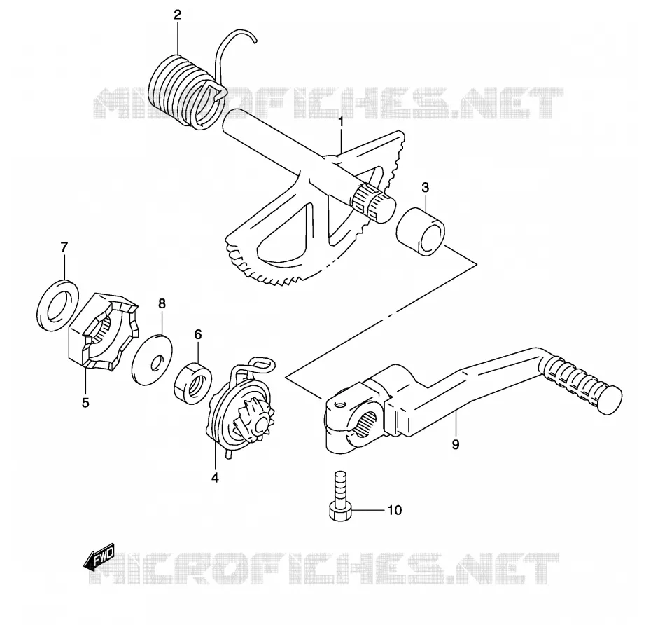 KICK STARTER (MODEL K1/K2) Suzuki SCOOTER 50 KATANA 2001  AY50WRK1(P19)