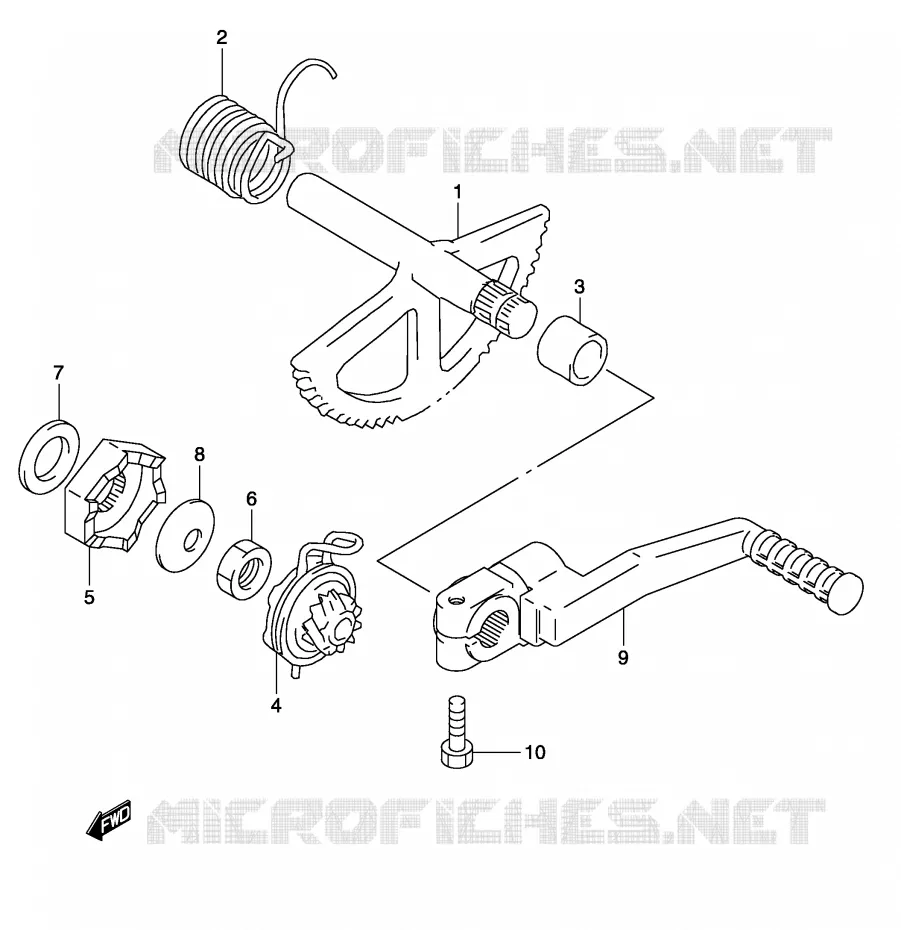 KICK STARTER (MODEL K3/K4) Suzuki SCOOTER 50 KATANA 2002  AY50K2(P19)