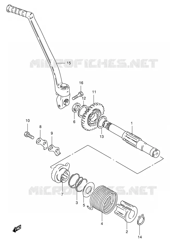 KICK STARTER (MODEL W/X) Suzuki MOTO 200 DF 1998  DF200EW(E24)