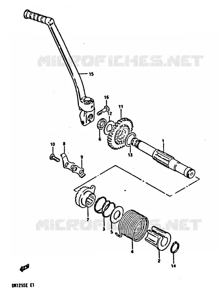 KICK STARTER Suzuki MOTO 125 DR 1984  DR125SE