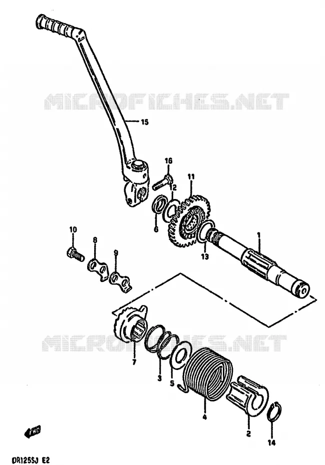 KICK STARTER Suzuki MOTO 125 DR 1985  DR125SF(F/H/J)