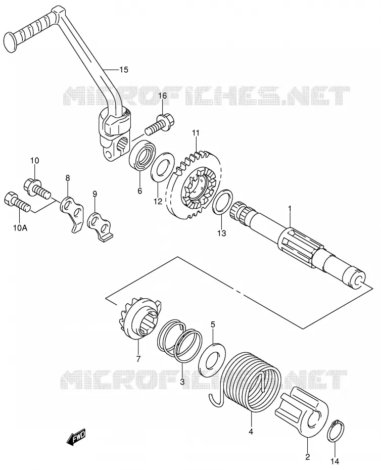 KICK STARTER Suzuki MOTO 125 DR-Z 2004  DR-Z125LK4(E3/E28)