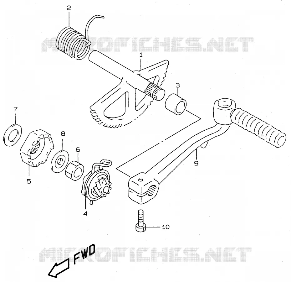 KICK STARTER (model V/W) Suzuki SCOOTER 50 KATANA 2000  AY50Y(V/W/X/Y)