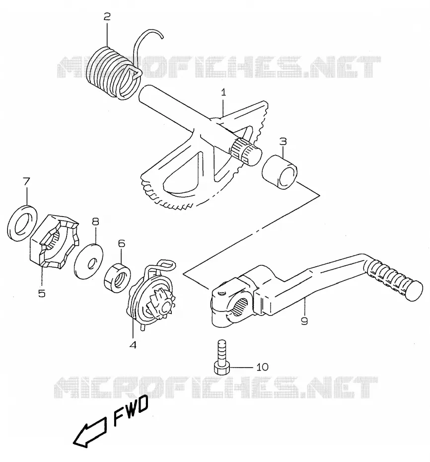 KICK STARTER (model X/Y/K1) Suzuki SCOOTER 50 KATANA 2000  AY50WRY(V/W/X/Y)