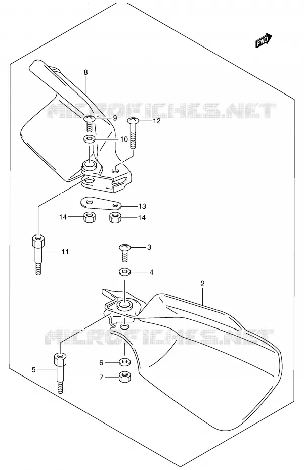 KNUCKLE COVERS (MODEL K3 OPT) Suzuki MOTO 400 DR-Z 2001  DR-Z400SK1(E2)