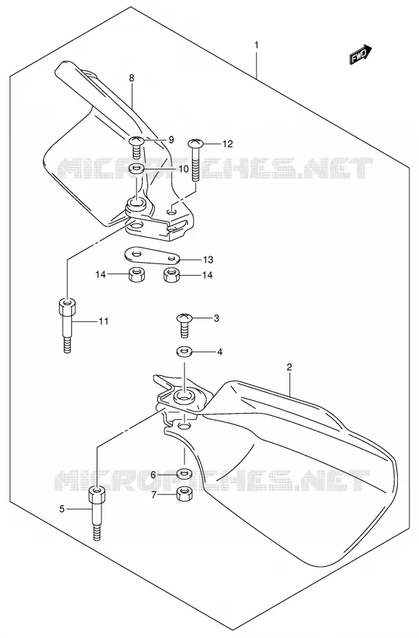 KNUCKLE COVERS (MODEL Y/K1/K2 OPT) Suzuki MOTO 400 DR-Z 2002  DR-Z400SK2(E3/E28)