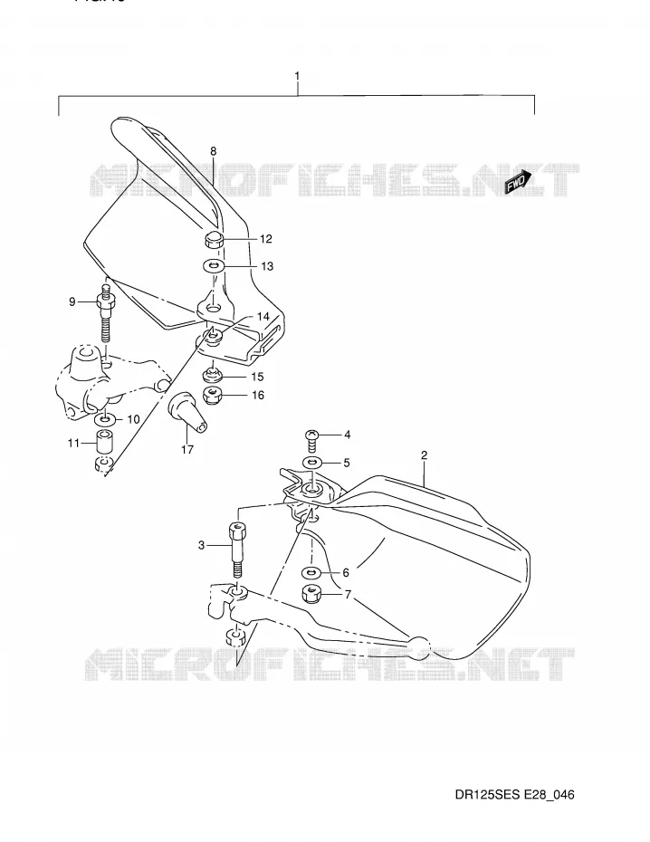 KNUCKLE COVERS (OPTION) Suzuki MOTO 125 DR 1995  DR125SES(E28)