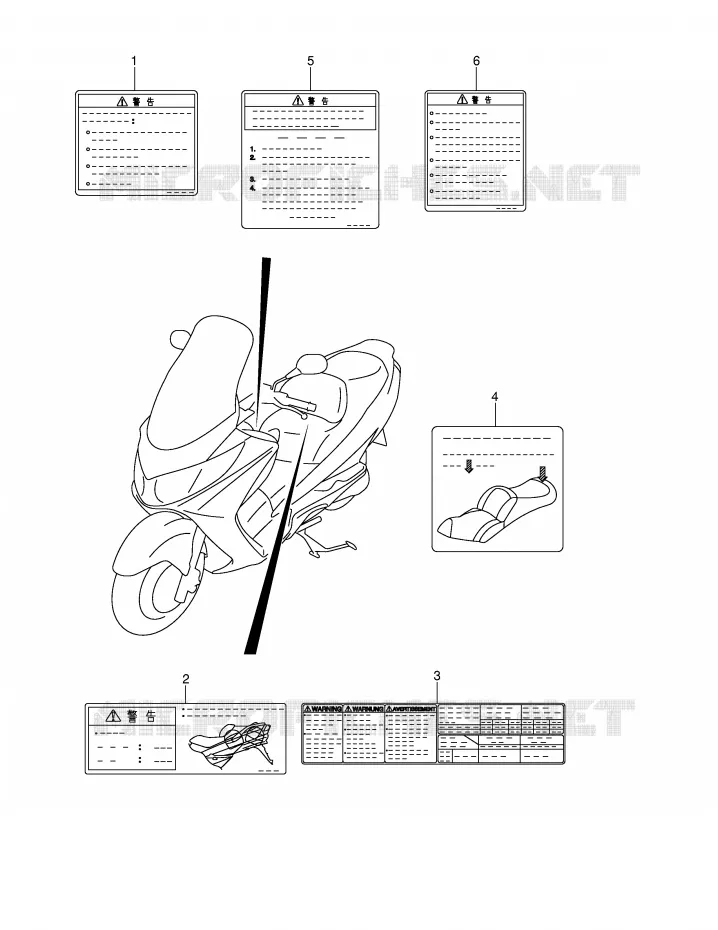 LABEL (E38) Suzuki SCOOTER 250 BURGMAN 2003  AN250K3(E2)