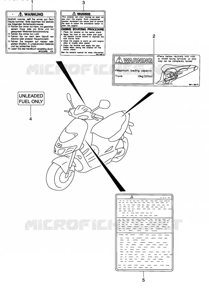 LABEL (MODEL K1/K2) Suzuki SCOOTER 50 KATANA 2004  AY50SK4(P19)