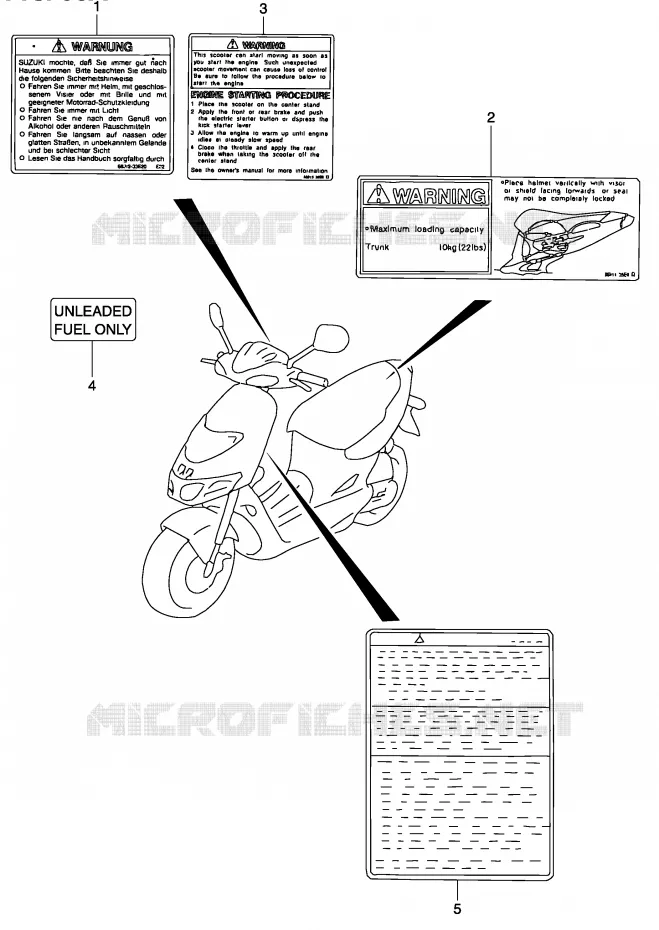 LABEL (MODEL K3/K4) Suzuki SCOOTER 50 KATANA 2003  AY50SK3(P19)