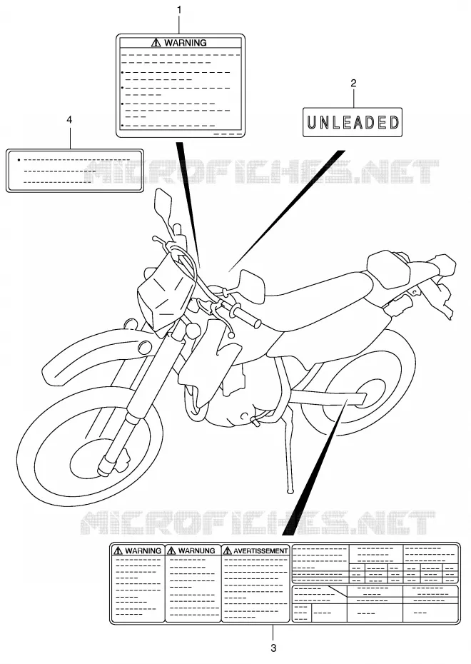 LABEL (MODEL Y) Suzuki MOTO 400 DR-Z 2000  DR-Z400Y(E1)