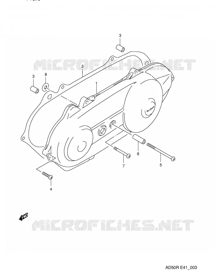 LEFT CRANKCASE COVER Suzuki SCOOTER 50 AD 1990  AD50L(E41)