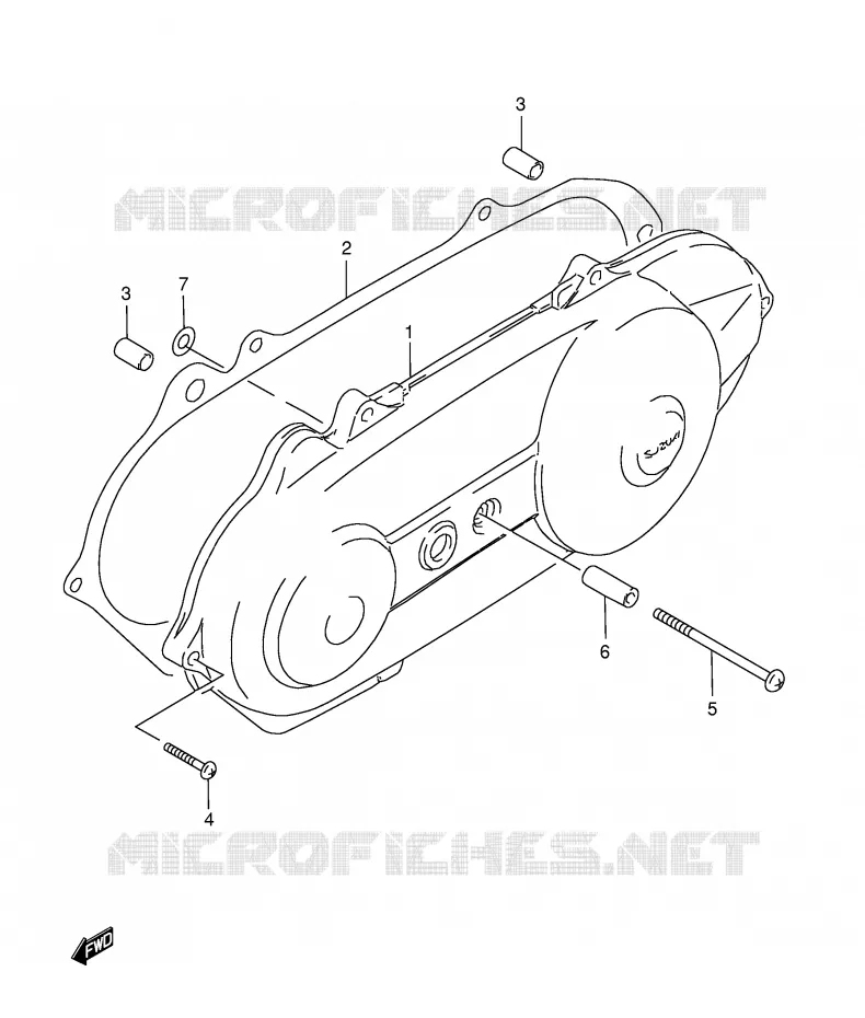 LEFT CRANKCASE COVER Suzuki SCOOTER 50 AE 1990  AE50L(E1)